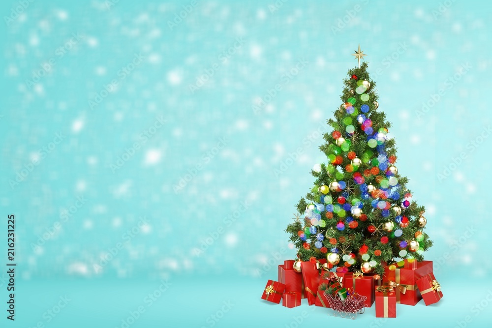 Obraz premium Beautiful Christmas Tree on background