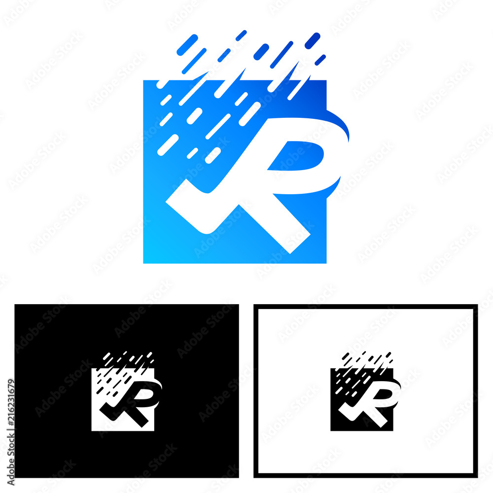 Rain Logo, Letter R With Rain Illustration Logo Design Stock Vector ...