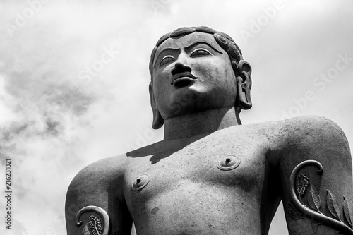 Lord Gommateshwara statue, a 17m high monolithic statue located on Vindyagiri Hill at Shravanbelagola in the Indian state of Karnataka. photo