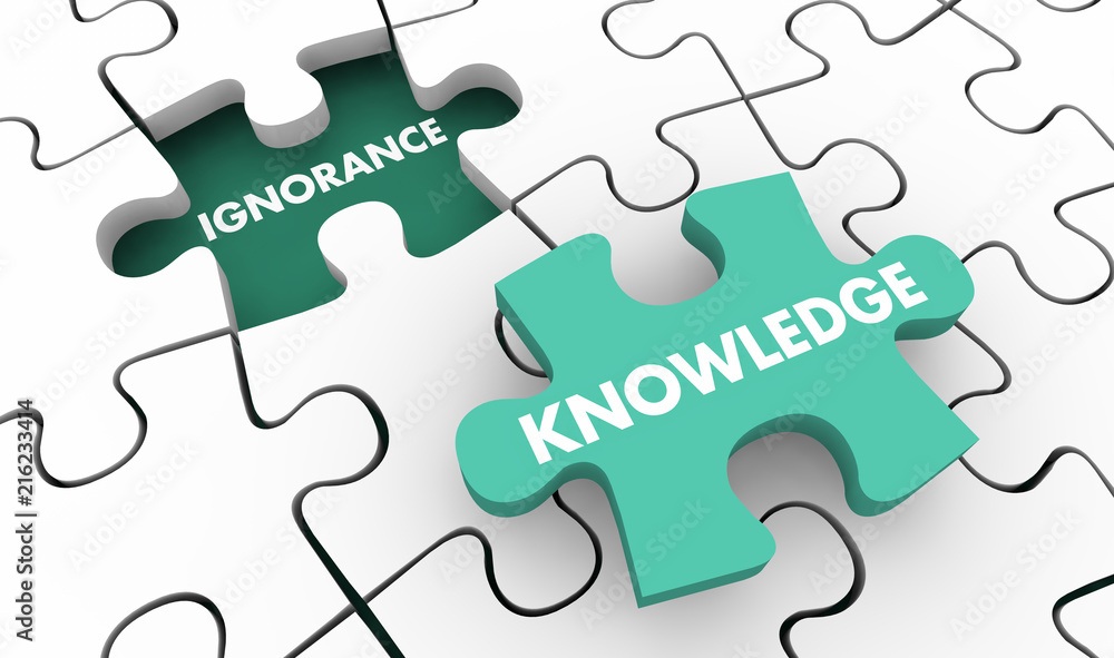 Knowledge Beats Ignorance Intelligence Vs Stupidity Puzzle 3d Illustration Knowledge Beats Ignorance Intelligence Vs Stupidity Puzzle 3d Illustration