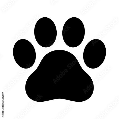 Dog paw vector footprint logo icon graphic symbol illustration french bulldog bear cat cartoon
