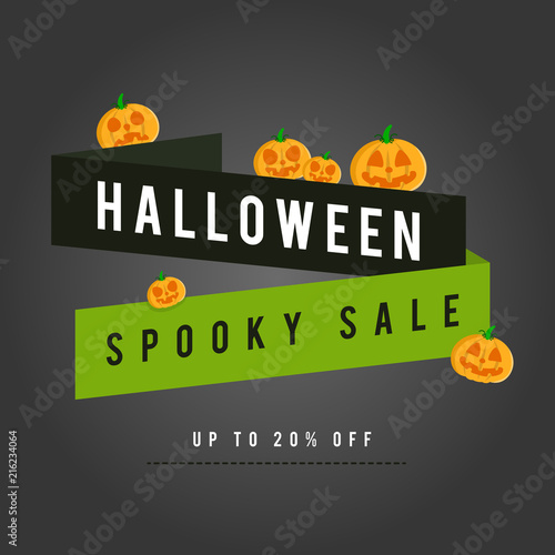 Halloween sale background with pumpskin photo