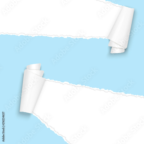 ripped open paper light blue