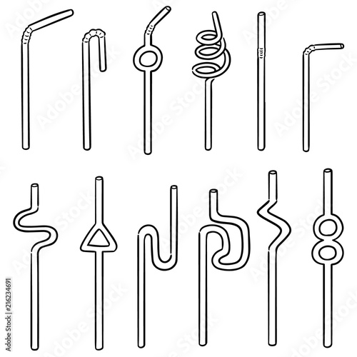 vector set of straw