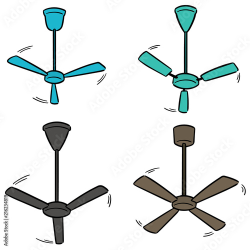 vector set of ceiling fan