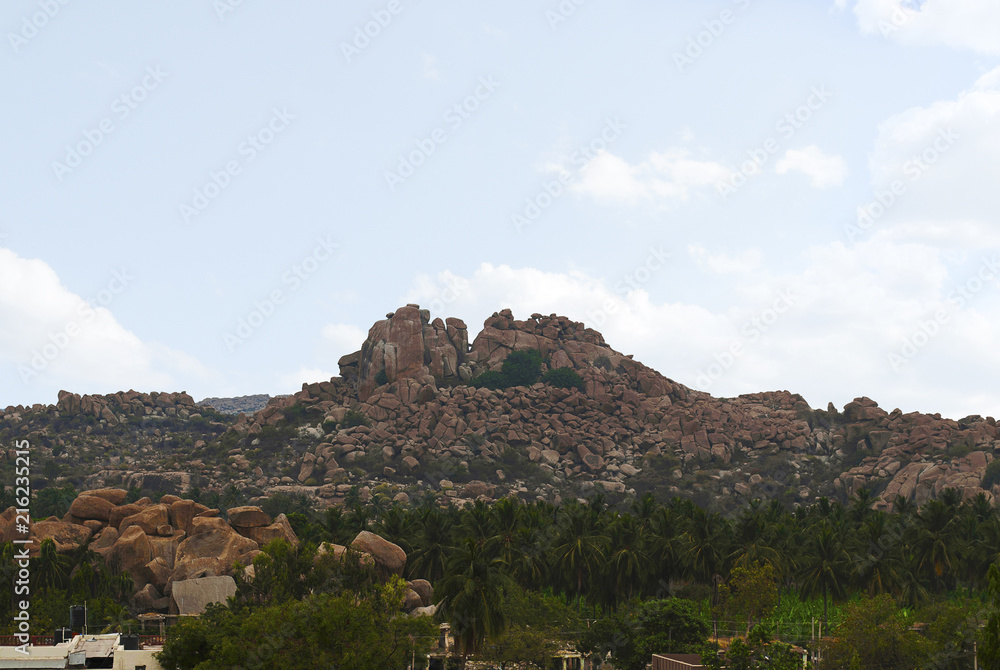 Fototapeta premium Kadalekalu, Gram, Ganesha. Sacred Center. Hampi, Karnataka.