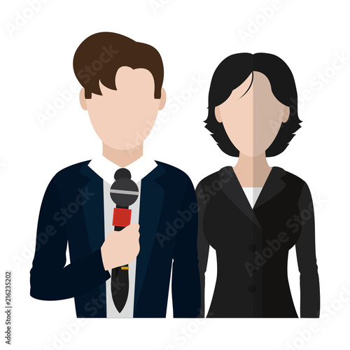 man and woman partner reporters information
