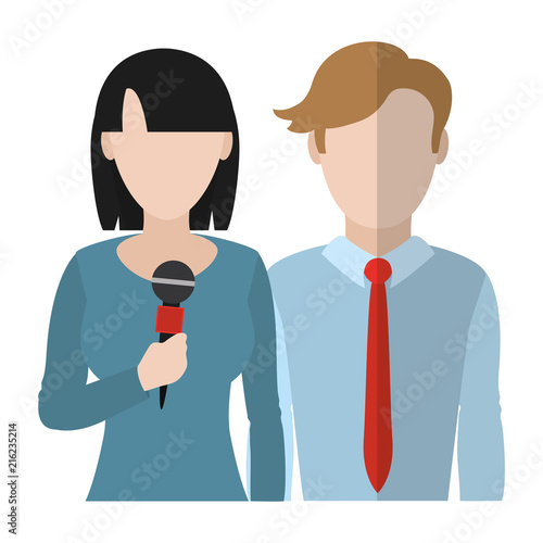 woman and man news partner reporters