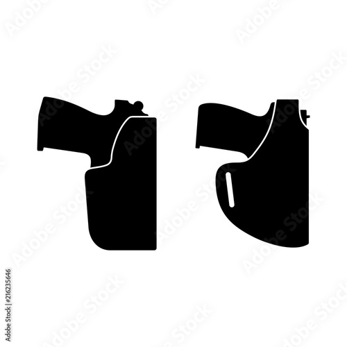 Schilderij op canvas Pistol in the gun holster