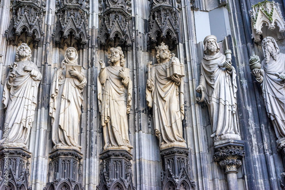 details of statues, Cologne Cathedral, world herritage gothic cathedral, germany