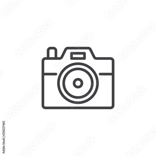 Photo camera outline icon. linear style sign for mobile concept and web design. Camera simple line vector icon. Symbol, logo illustration. Pixel perfect vector graphics