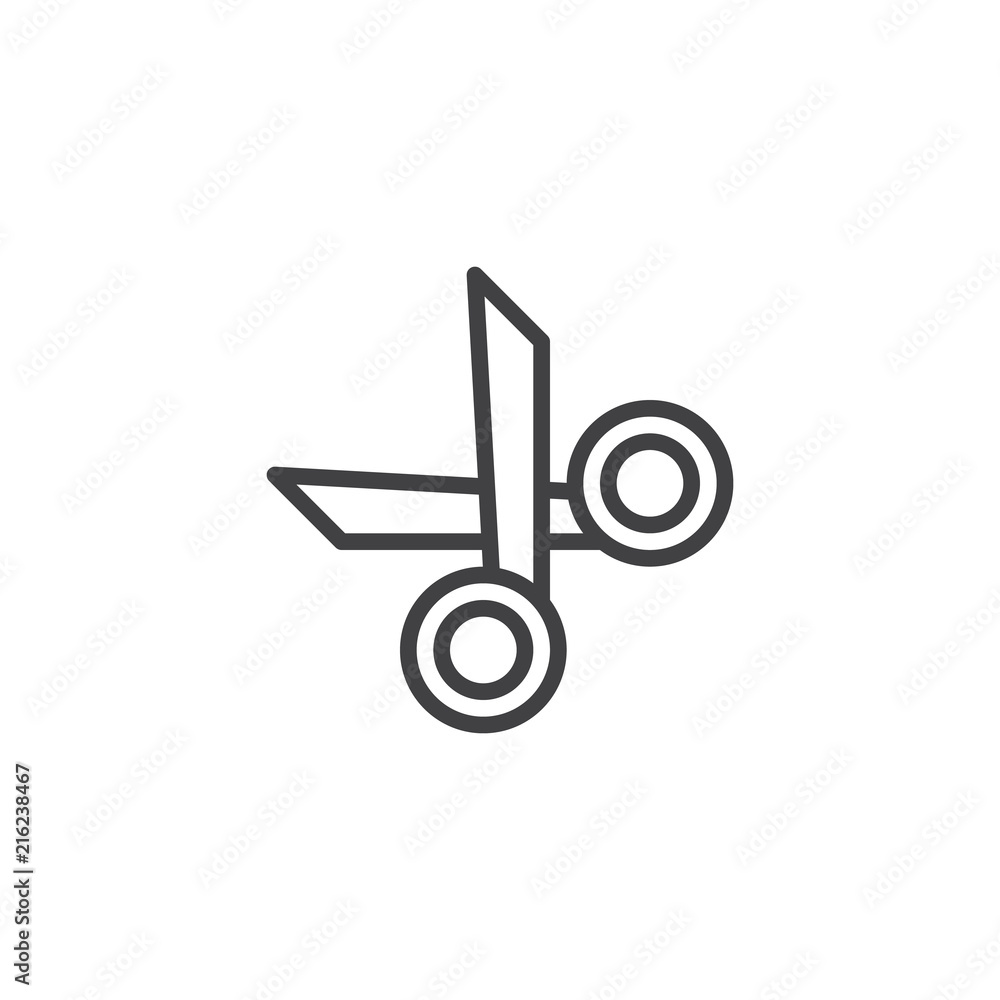 Scissors outline icon. linear style sign for mobile concept and web design. Cutting simple line vector icon. Symbol, logo illustration. Pixel perfect vector graphics Scissors outline icon. linear style sign for mobile concept and web design. Cutting simple line vector icon. Symbol, logo illustration. Pixel perfect vector graphics