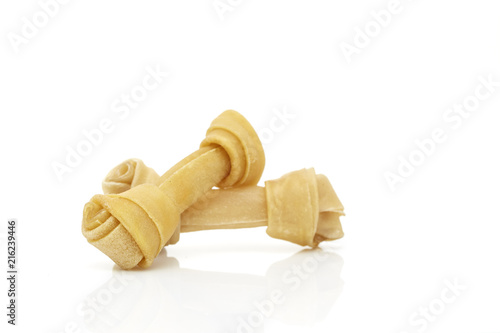 Close up of artificial bone treat for dog