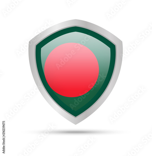 Shield with Bangladesh flag on white background. Vector illustration. Free Download Shield with Bangladesh flag on white background. Vector illustration. - GFXLoad