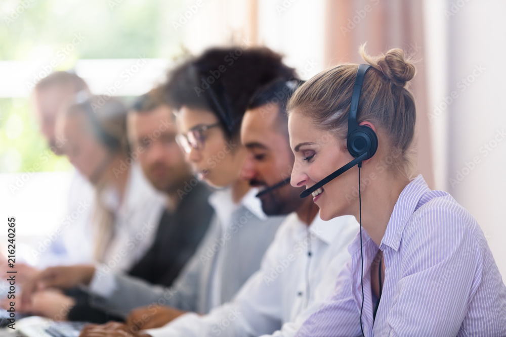 Customer Service Executives Working In Call Center Customer Service Executives Working In Call Center