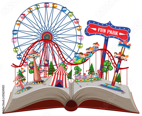 Fun park in pop up book