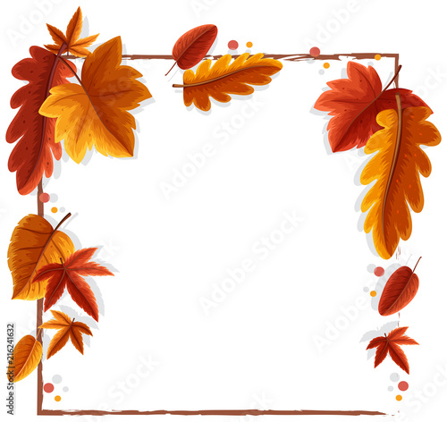 An autumn leaves frame