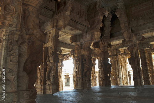 Interior view. Kalyana Mandapa, Vitthala Temple complex, Hampi, Karnataka.