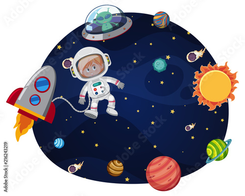 Astronaut in space template