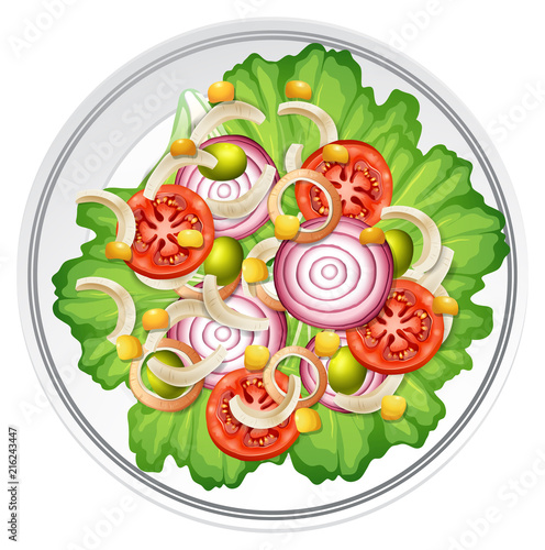 A healthy salad top view