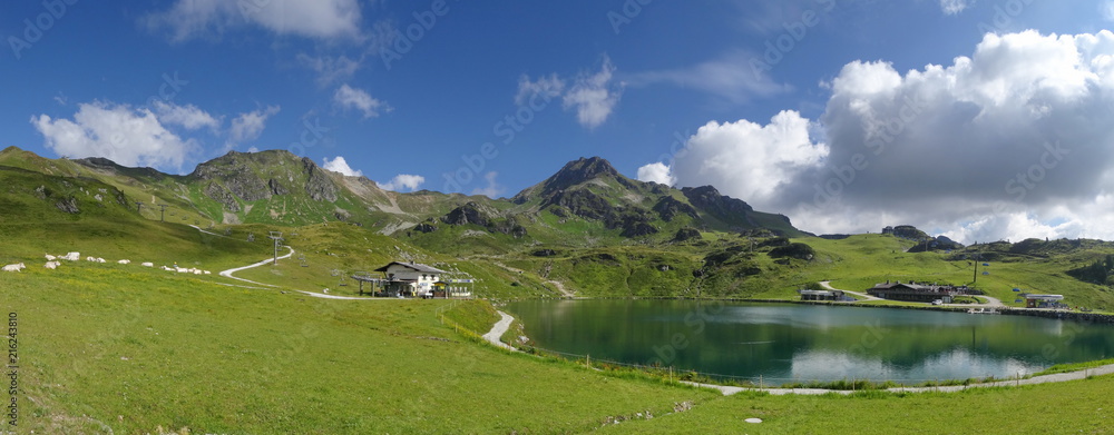 The Grunwaldsee in Obertauern near Hochalm and Seekarspitze. Austria