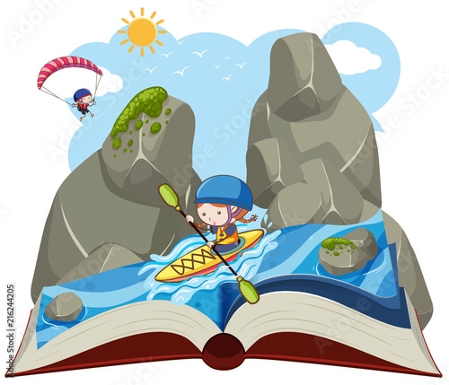 Summer kayak open book