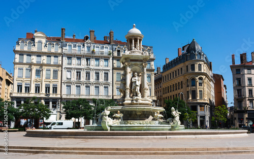 Jacobin's square and fountain in Lyon France