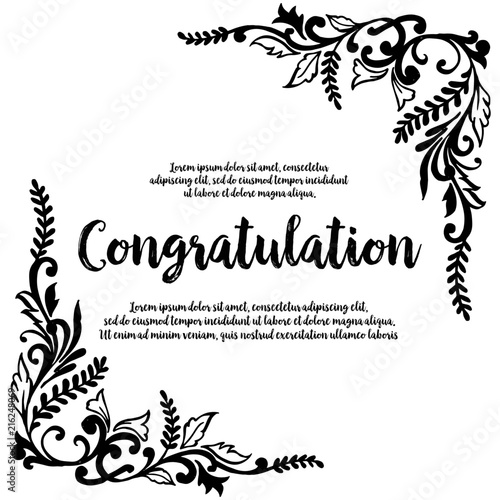 Collection congratulation floral design hand draw vector illustration