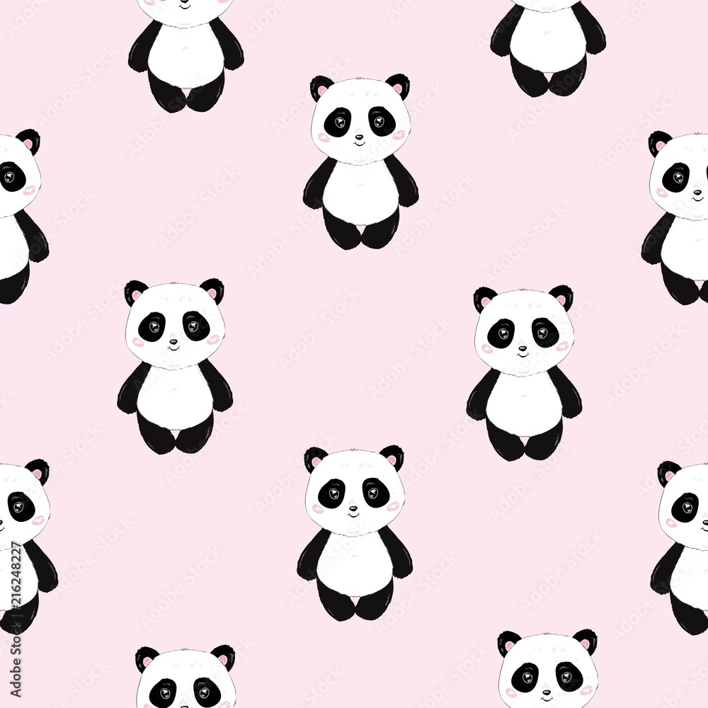 Seamless Cute Cartoon Panda Pattern Seamless Cute Cartoon Panda Pattern