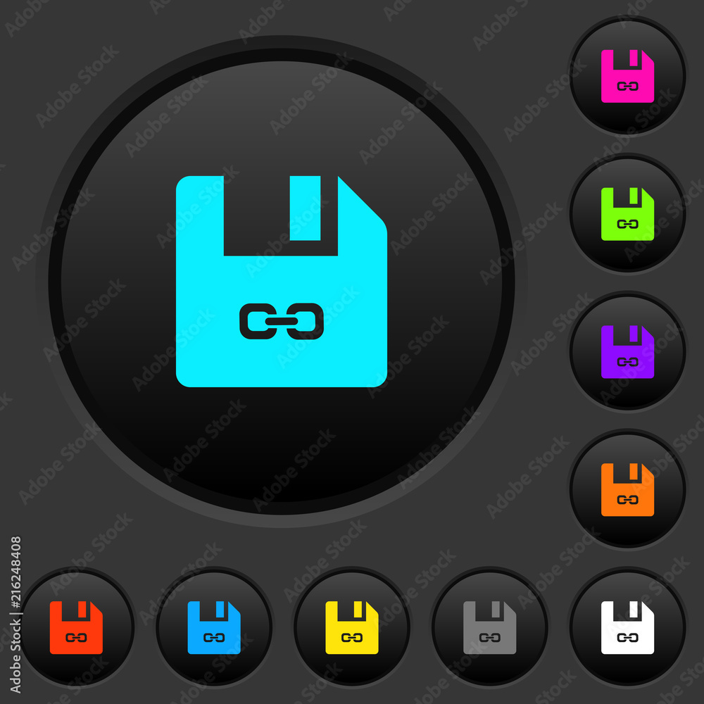 Symbolic link file dark push buttons with color icons Symbolic link file dark push buttons with color icons