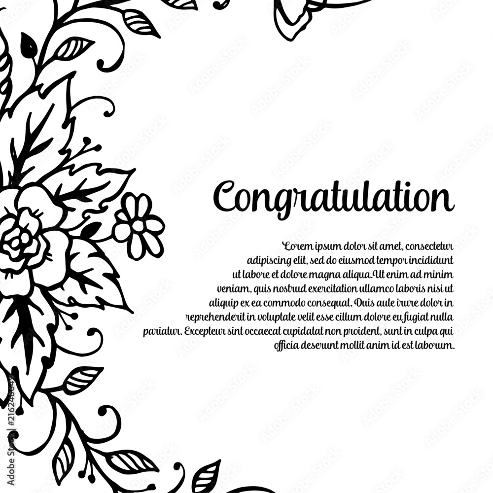 Fototapeta premium Vintage floral design congratulation collection vector illustration