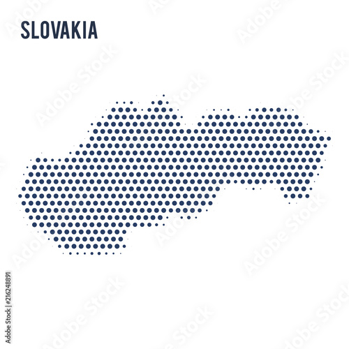 Dotted map of Slovakia isolated on white background.