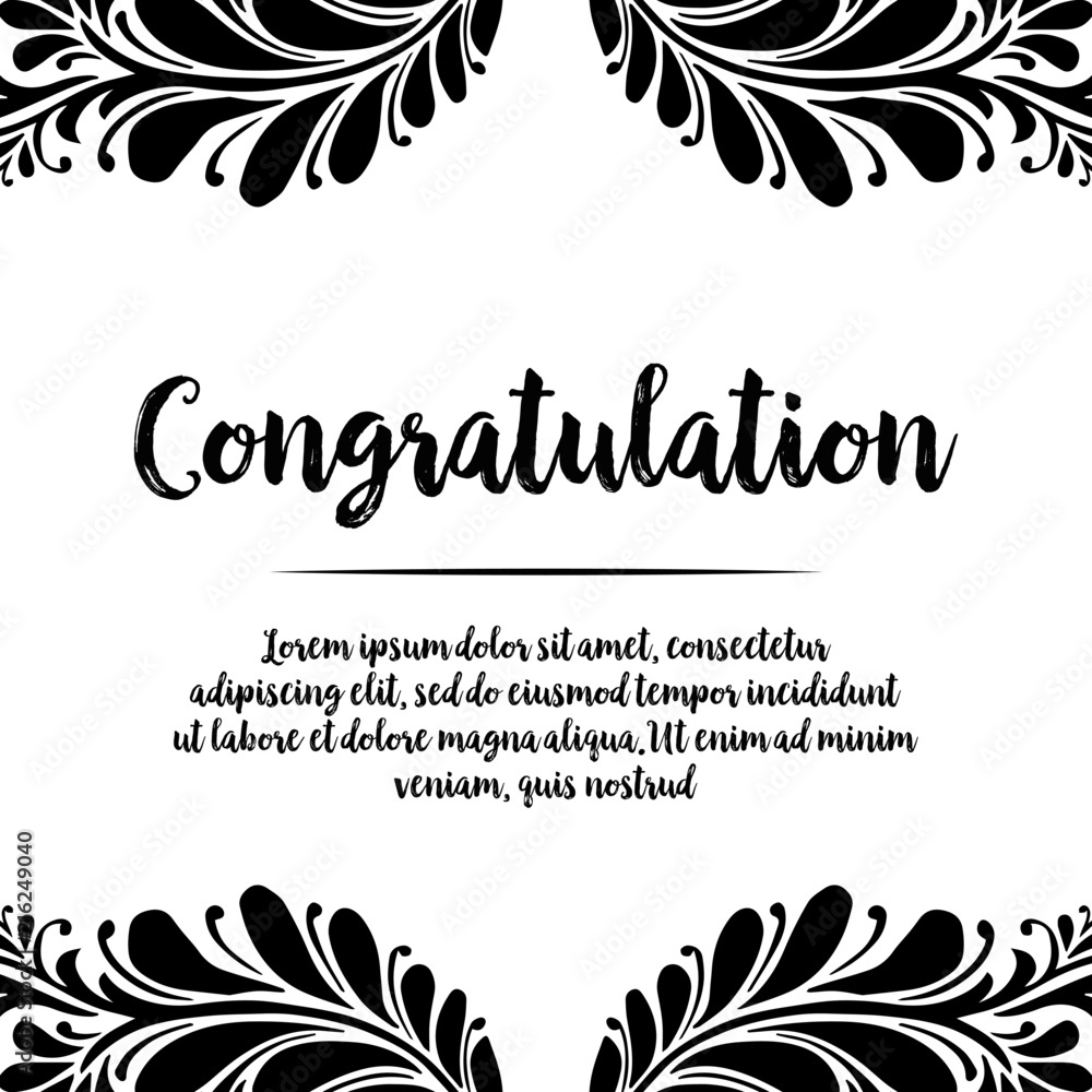 Collection of floral congratulation design art vector illustration Collection of floral congratulation design art vector illustration