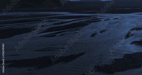360 view of delta rivers during overcast night