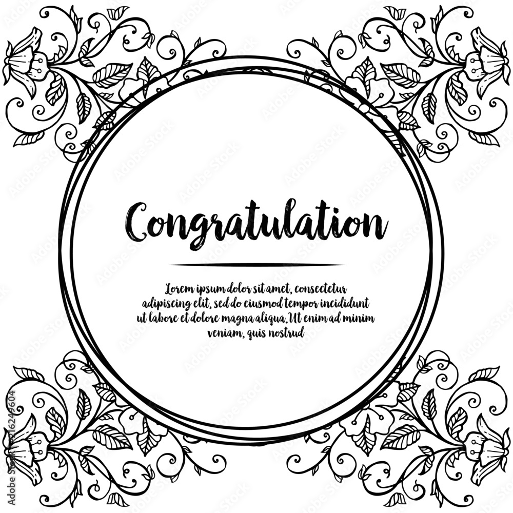 Flower art congratulation template design vector illustration Flower art congratulation template design vector illustration