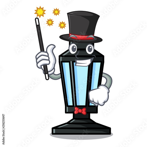 Magician street lamp mascot cartoon