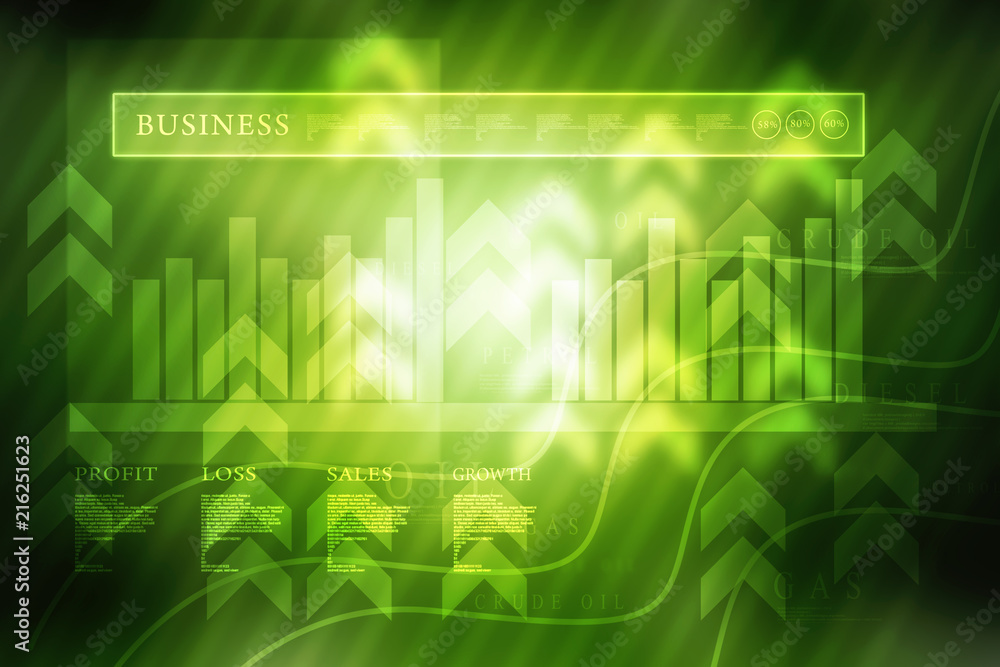 Fototapeta premium 2d rendering Stock market online business concept. business Graph 