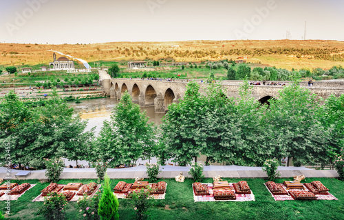 Landscape view of ancient stone ten eyed bridge