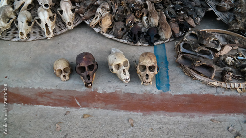 Woodoo market in Ouidah, Benin photo