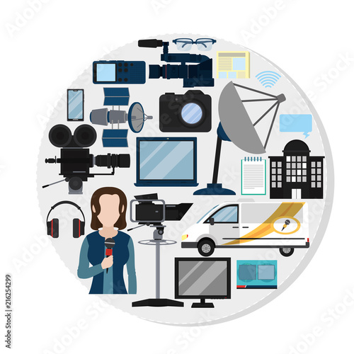 Set of journalism icons
