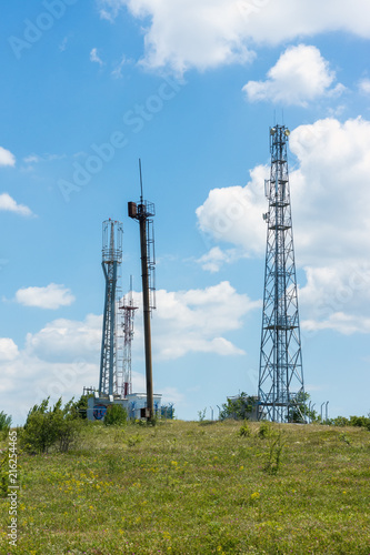 Communication towers at the top of the mountain