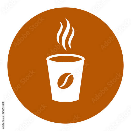 Aromatic coffee cup vector icon