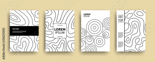 Modern abstract topography geometric covers set