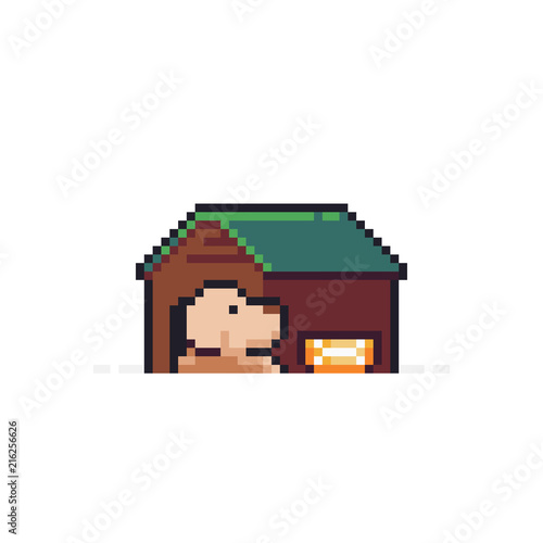 Pixel art doghouse