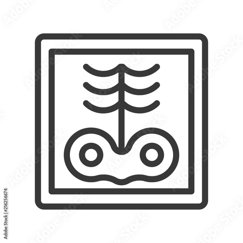 X-ray film of rib and bone, outline icon