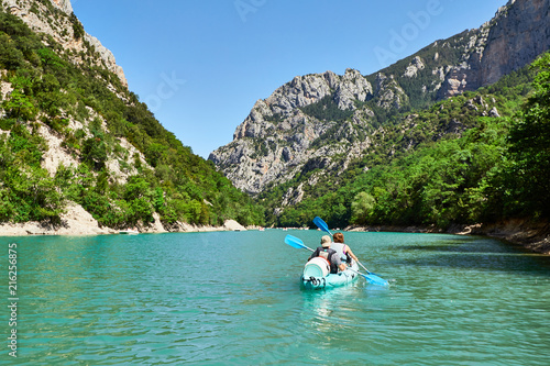 kayaks on St Croix Lake, Les Gorges du Verdon, Provence, France