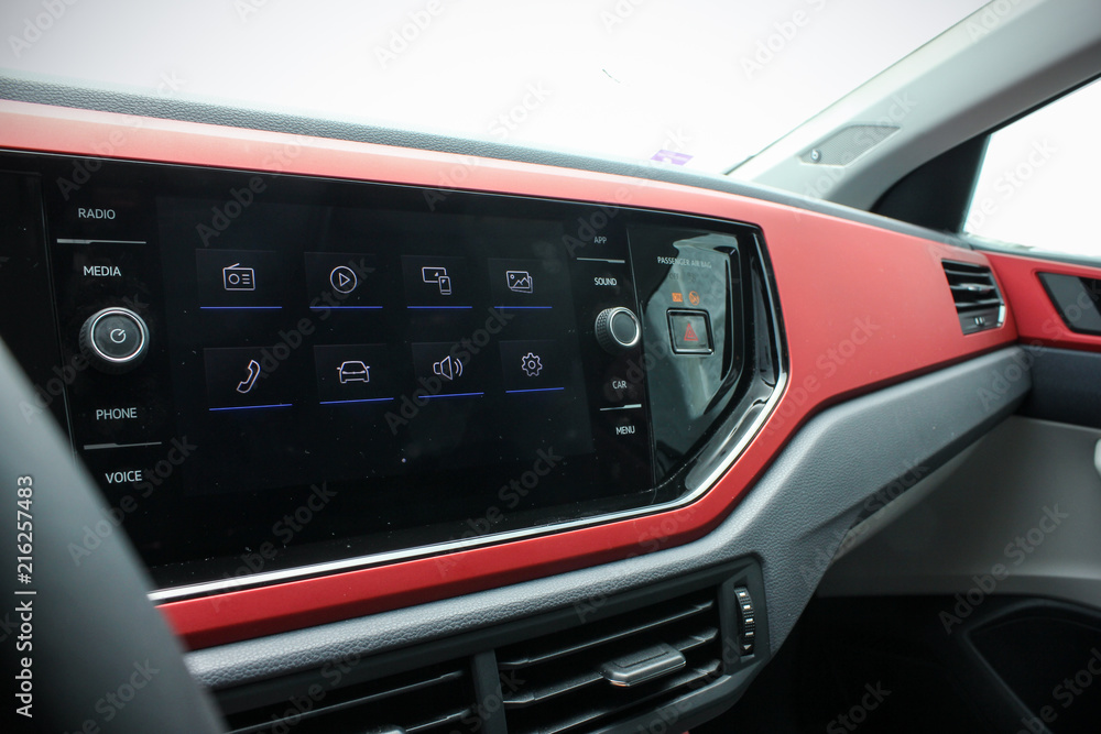 close up of a car infotainment system