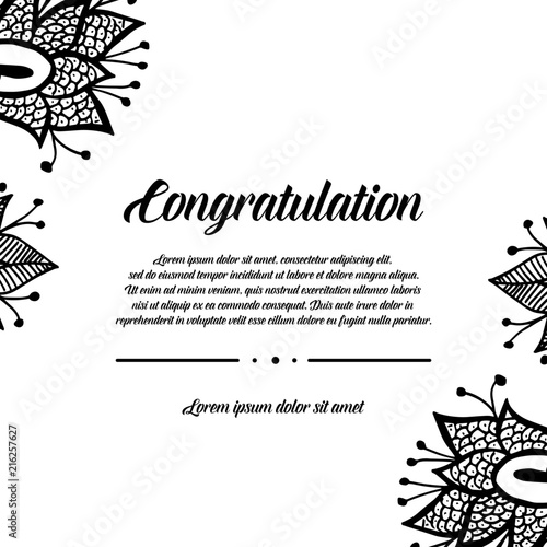 Floral design for congratulation card vector illustration