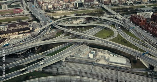 Incredible aerial view time lapse of ring road photo