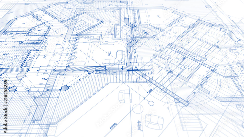 Architecture design: blueprint plan - illustration of a plan modern residential building / technology, industry, business concept illustration: real estate, building, construction, architecture Architecture design: blueprint plan - illustration of a plan modern residential building / technology, industry, business concept illustration: real estate, building, construction, architecture